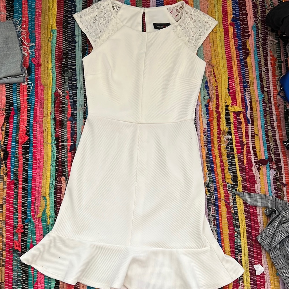 white formal dress.